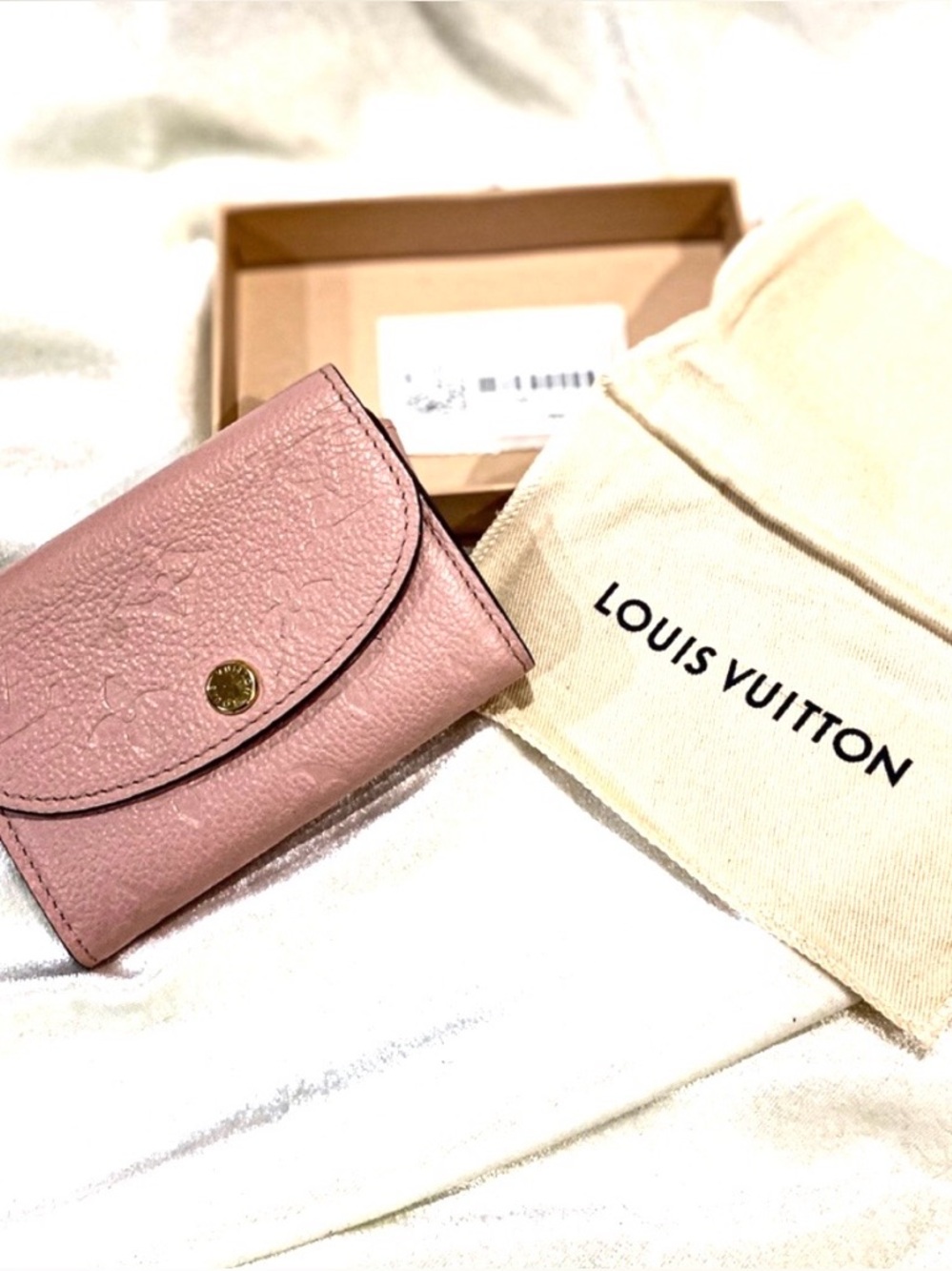 Louis Vuitton Rosalie Monogram Empriente Leather Coin Purse in Rose Poudre Pink‎